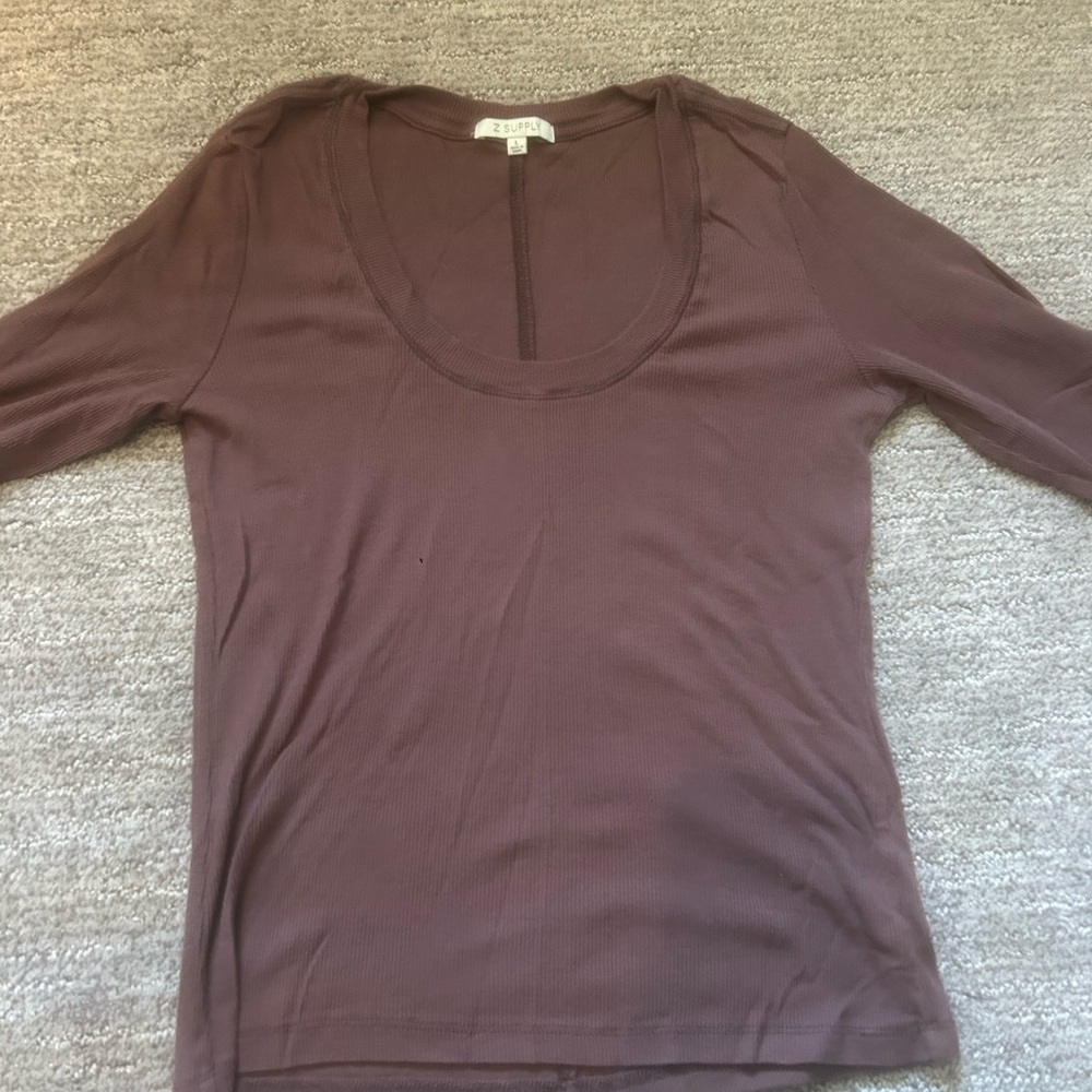 Z Supply Sirena Ribbed Long Sleeve Tee